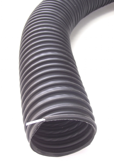 Click to enlarge - Hose primarily designed for use in garage workshops for the extraction of exhaust fumes. Can be used on the floor as this hose is crush recoverable. Has an external abrasion resistant wearstrip.